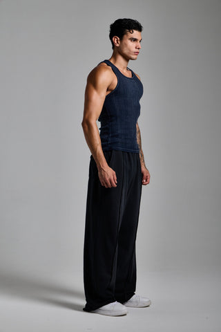 puslu siyah erkek washed stripe jogger passion athletics