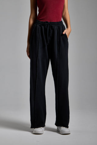 puslu siyah kadin washed stripe jogger passion athletics